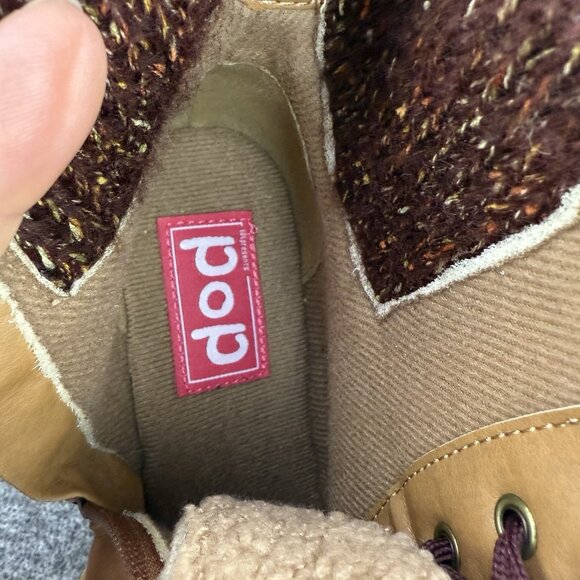 ✅Pop Collateral Boots Womens 6M Brown Faux Leather Block Heel Side Zip Shoes - Picture 5 of 10